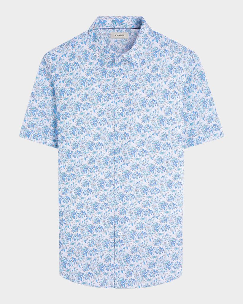 BUGATCHI Men's Miles OoohCotton Palm Short-Sleeve Shirt