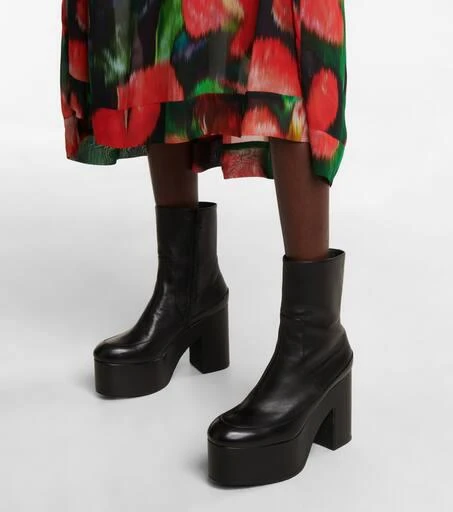 Dries Van Noten Leather platform ankle boots 4