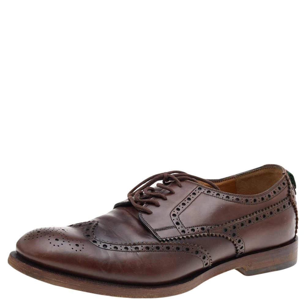 Gucci Gucci Dark Brown Brogue Leather Oxfords Size 42 1