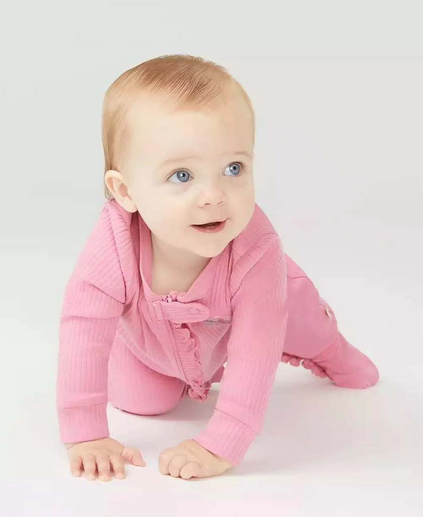 Huggies Baby Girls Organic Rib Coverall 8