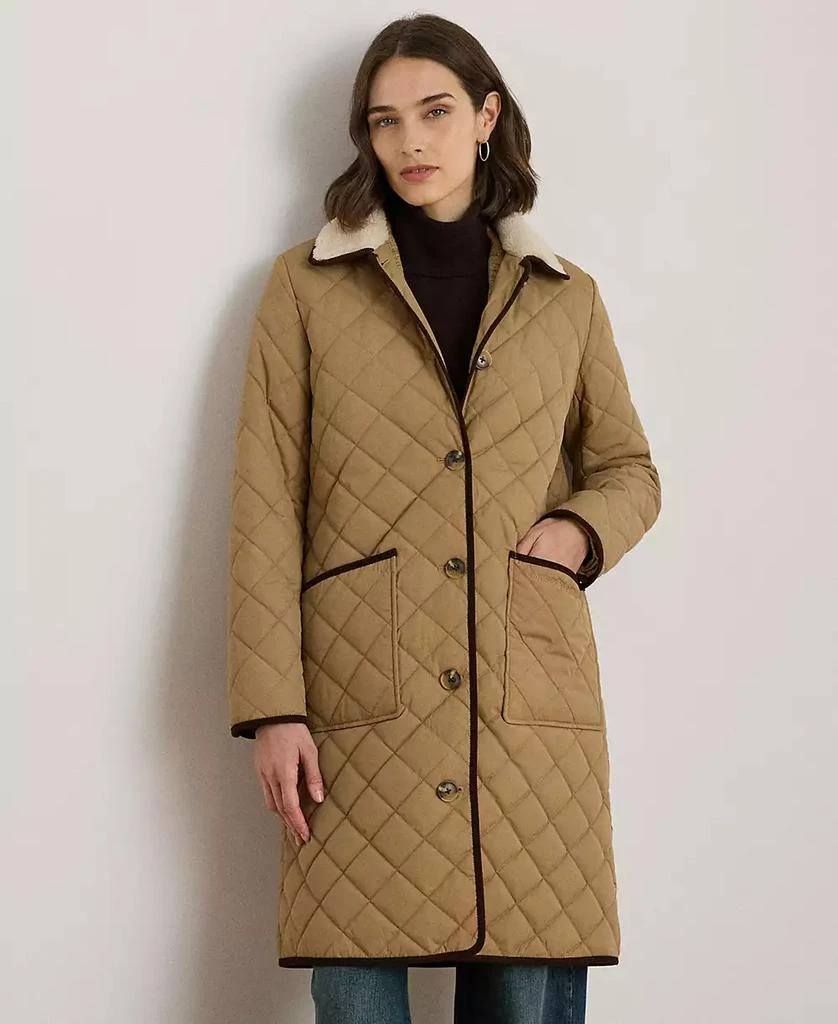 Ralph Lauren Women's Faux-Fur-Collar Quilted Jacket 1