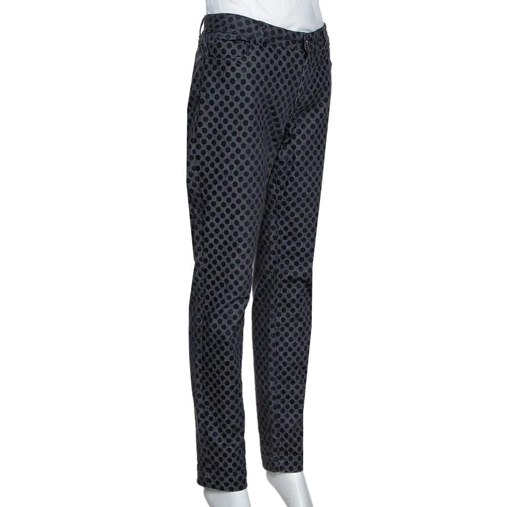 Dolce & Gabbana Dolce & Gabbana Grey Polka Dot Denim Skinny Jeans XS 2