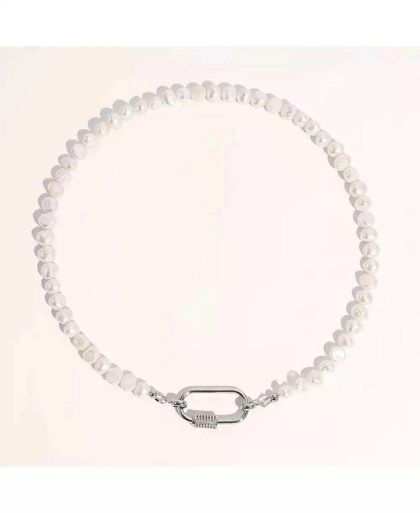 Joey Baby Freshwater Pearl Necklace with Silver Carabiner Clasp