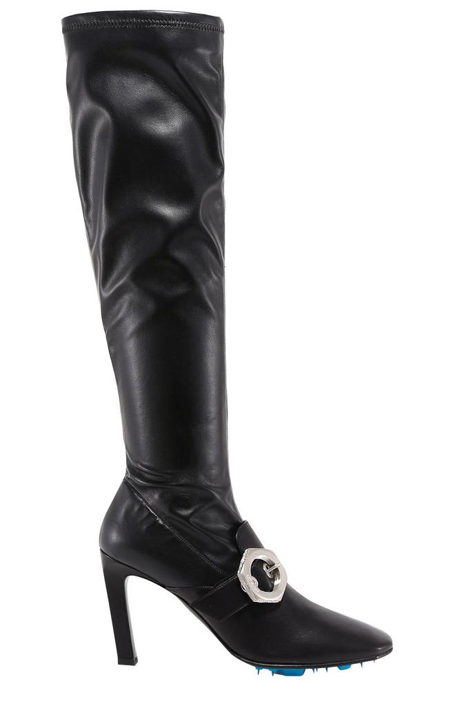 ロングブーツ OFF WHITE Black Nappa Leather Allen Ankle Boots Off-white Allen Leather Ankle Boots In Black | ModeSens