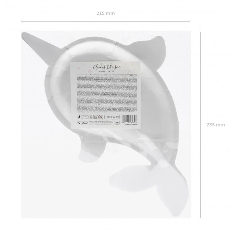 Party Deco Narwhal disposable party plates 2