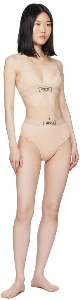 Versace Beige 90s Vintage Logo Bra 4