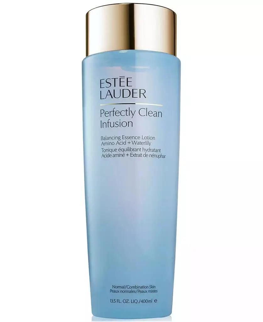 Estée Lauder Perfectly Clean Infusion Balancing Skin Essence Face Lotion Toner with Amino Acid + Waterlily, 13.5 fl oz