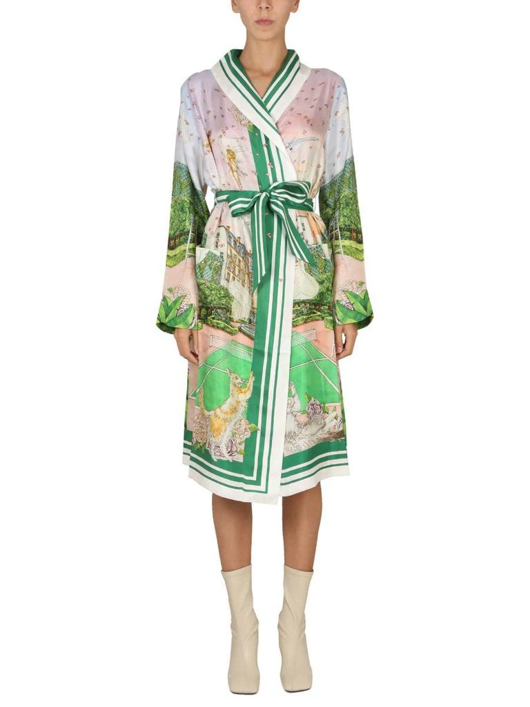 Casablanca Casablanca Robe With "Tennis Club Prive" Print 1