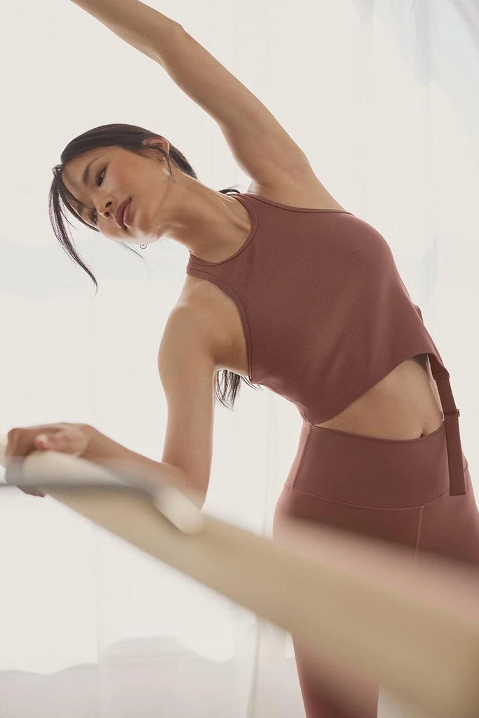 Alo Alosoft Ribbed Revelation Tank - Raisinette 4