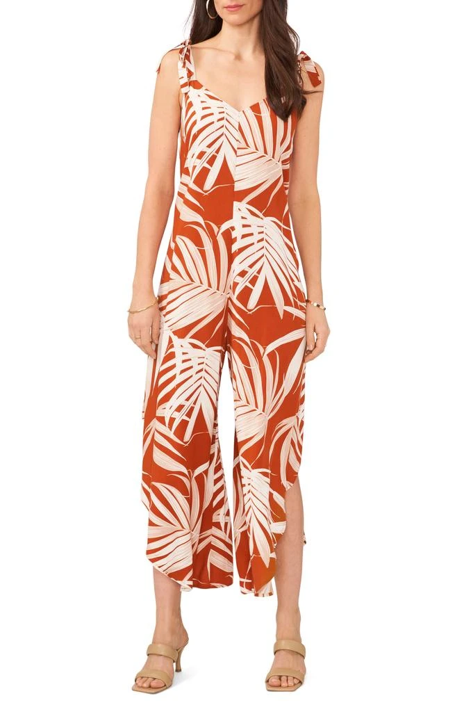 Vince Camuto Tie Shoulder Crop Asymmetric Wide Leg Jumpsuit 1