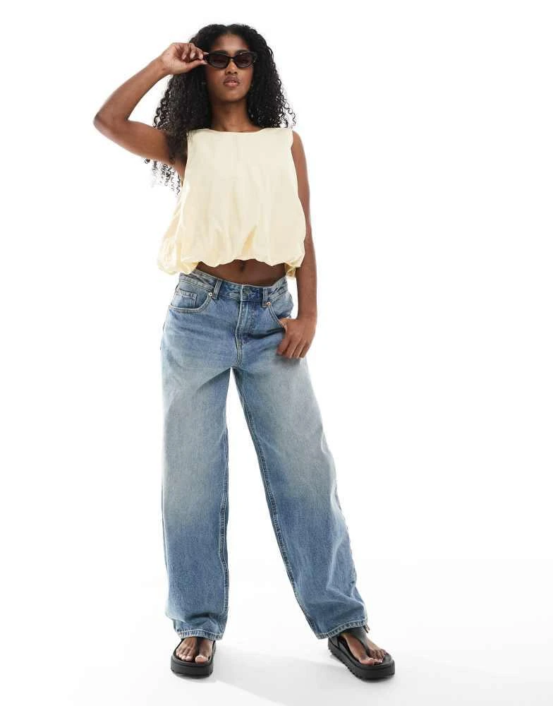 Monki Monki bubble top in butter yellow 3