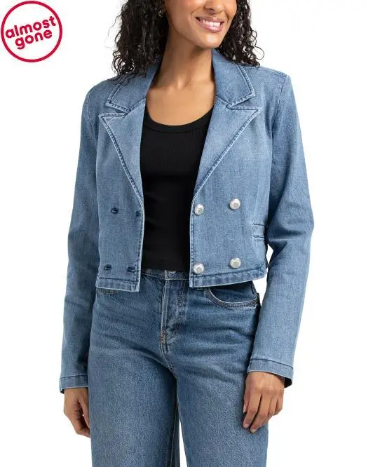 BLUE REVIVAL Olivia Cropped Recycled Blazer Jacket