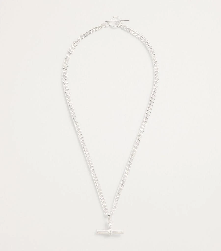 TILLY SVEAAS Sterling Silver T-Bar Curblink Chain Necklace 3