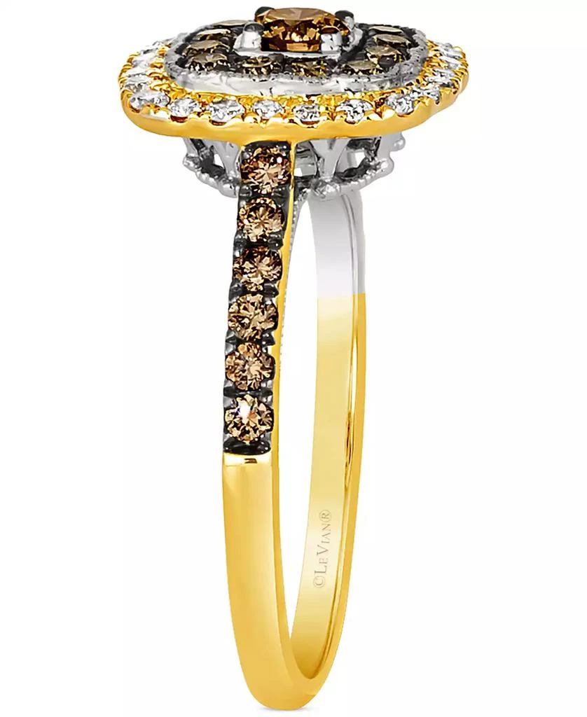 Le Vian Nude Diamond & Chocolate Diamond Double Halo Ring (3/4 ct. t.w.) in 14k Gold 4