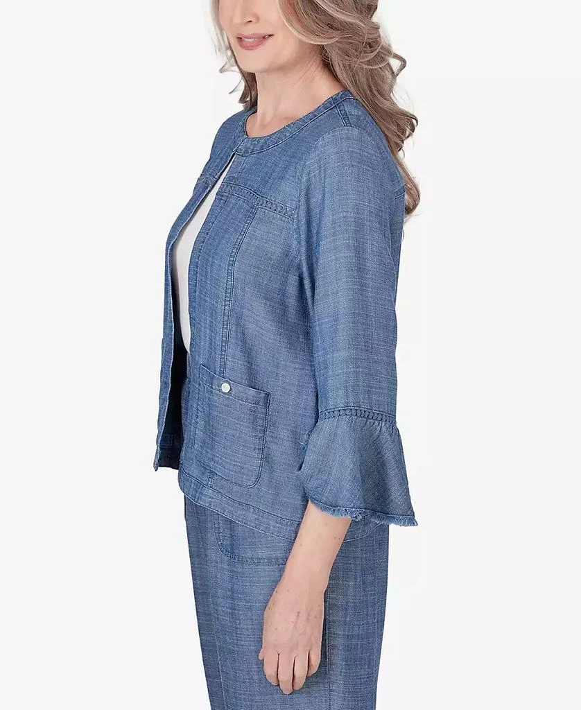 Alfred Dunner Women's Bayou Chambray 3/4 Sleeve Jacket 3