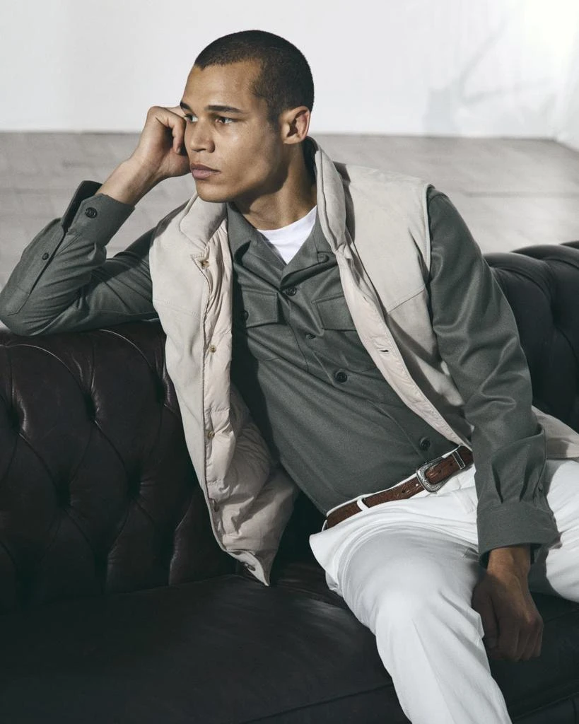 Brunello Cucinelli Men's Padded Down Suede Vest 6