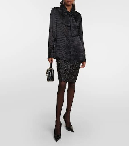 Versace Metallic jacquard pencil skirt 2