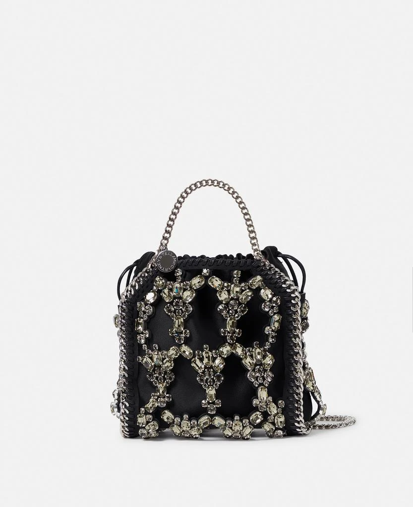 Stella McCartney Stella McCartney - Falabella Tiny Crystal Cage Tote Bag, Woman, Pitch black 1