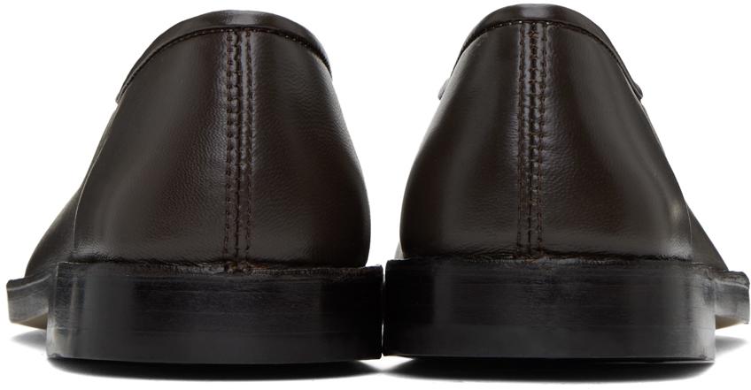 LEMAIRE Brown Flat Piped Slippers