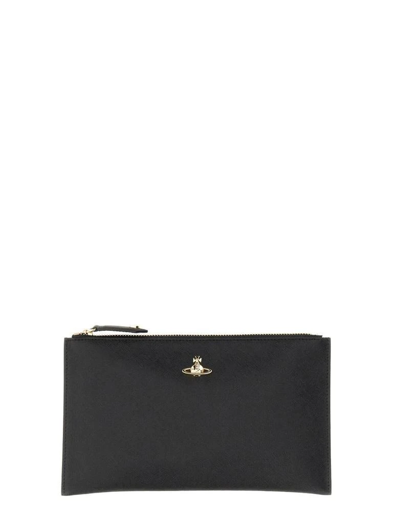 VIVIENNE WESTWOOD VIVIENNE WESTWOOD "VICTORIA" LEATHER CLUTCH BAG 1