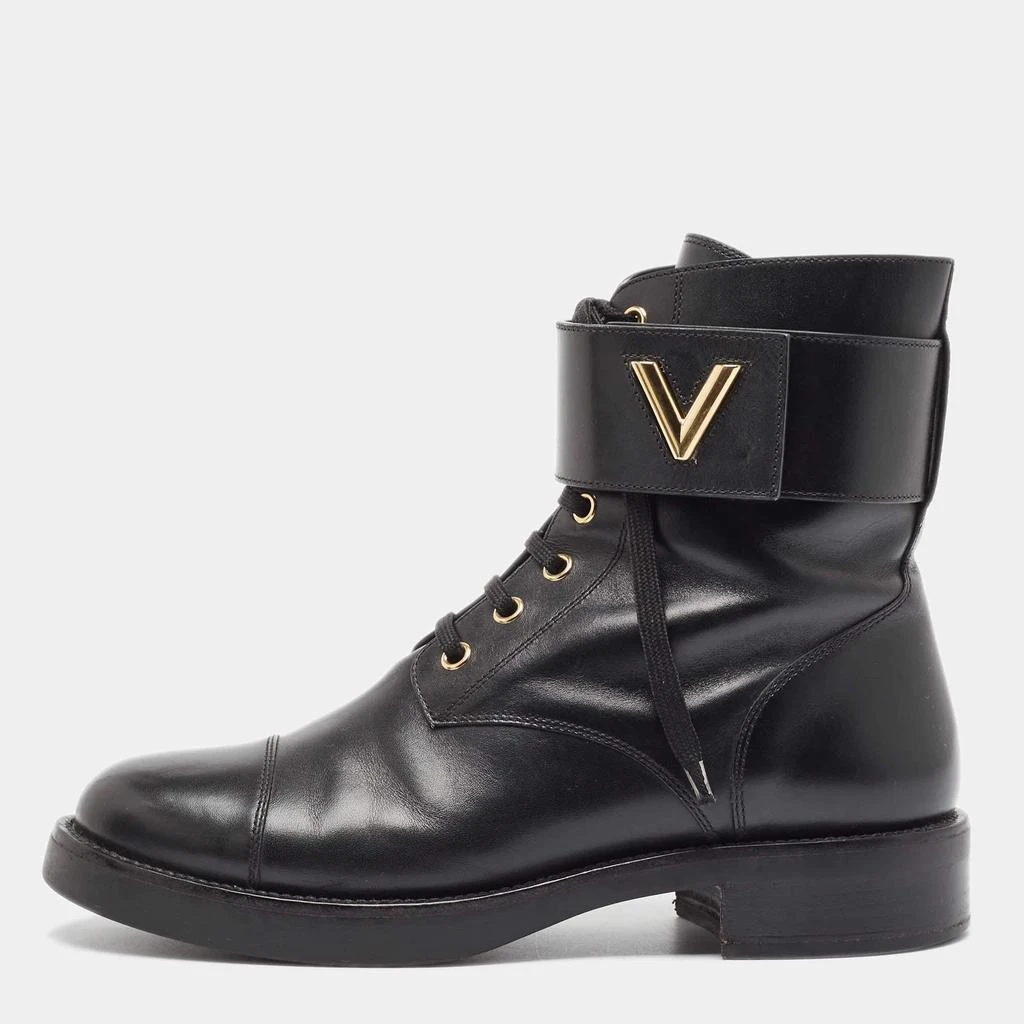 Louis Vuitton Louis Vuitton Black Leather Wonderland Ranger Boots Size 39 1