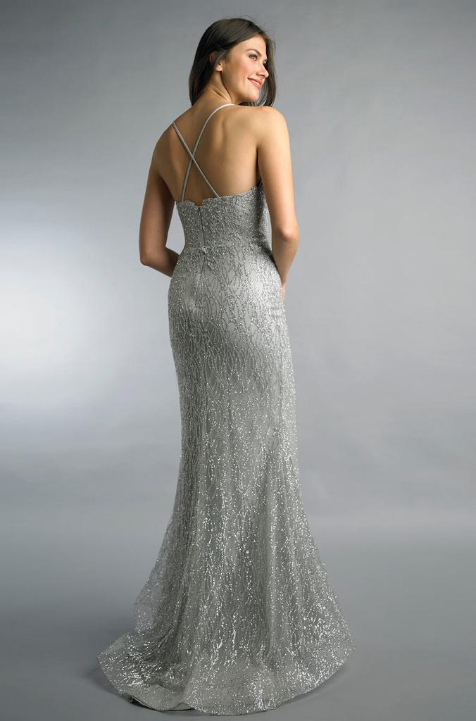 Basix Black Label Spaghetti Strap Evening Gown
