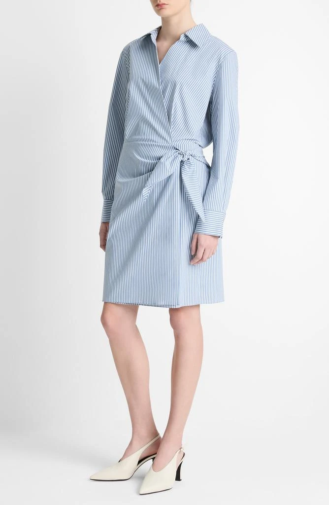 Vince Furrow Stripe Long Sleeve Wrap Shirtdress 1
