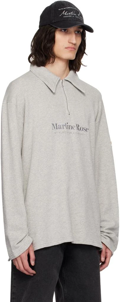 Martine Rose Gray Half-Zip Polo 4