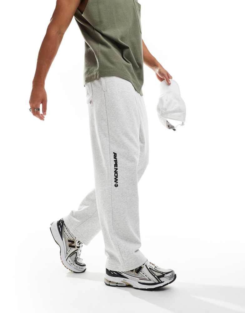 AAPE Aape By A Bathing Ape logo tapered joggers in grey marl