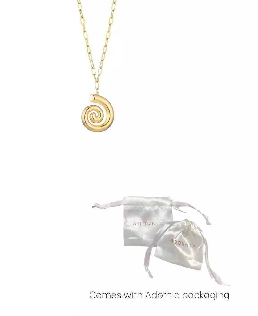 ADORNIA Tarnish Resistant Gold Swirl Paperclip Pendant Necklace 2