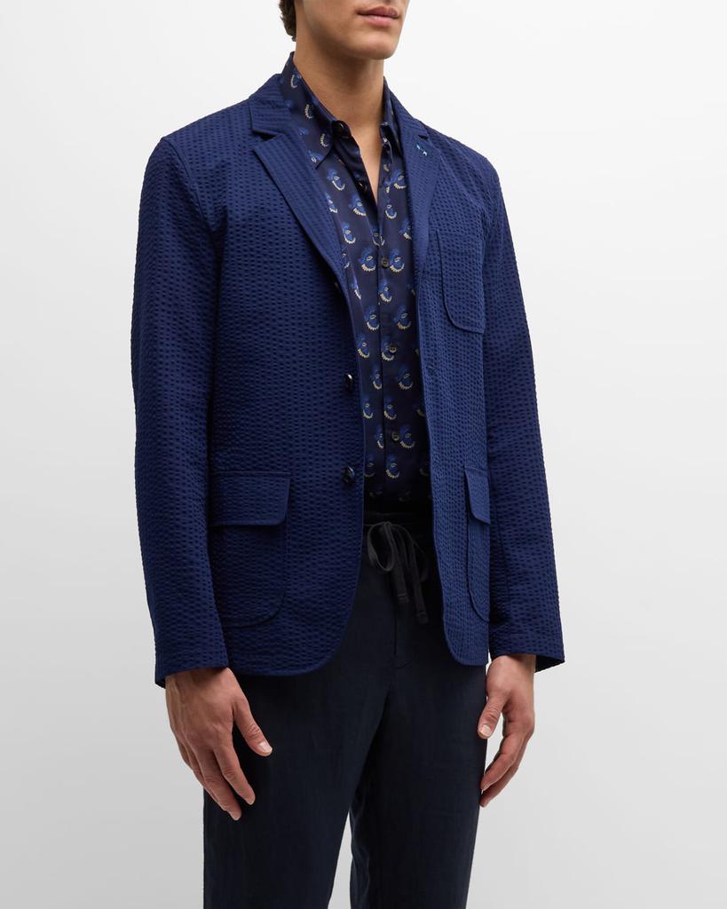 Scotch & Soda Men's Unconstructed Seersucker Blazer