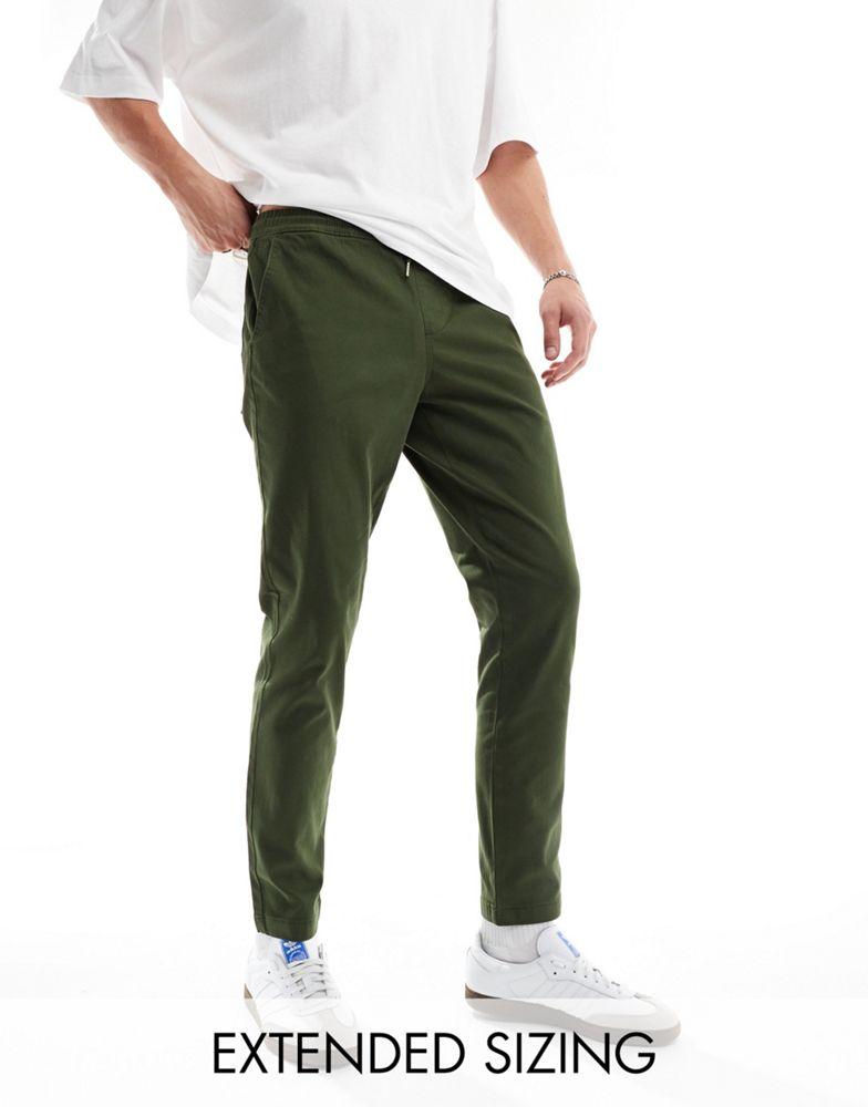 ASOS DESIGN ASOS DESIGN slim pull on trouser in khaki