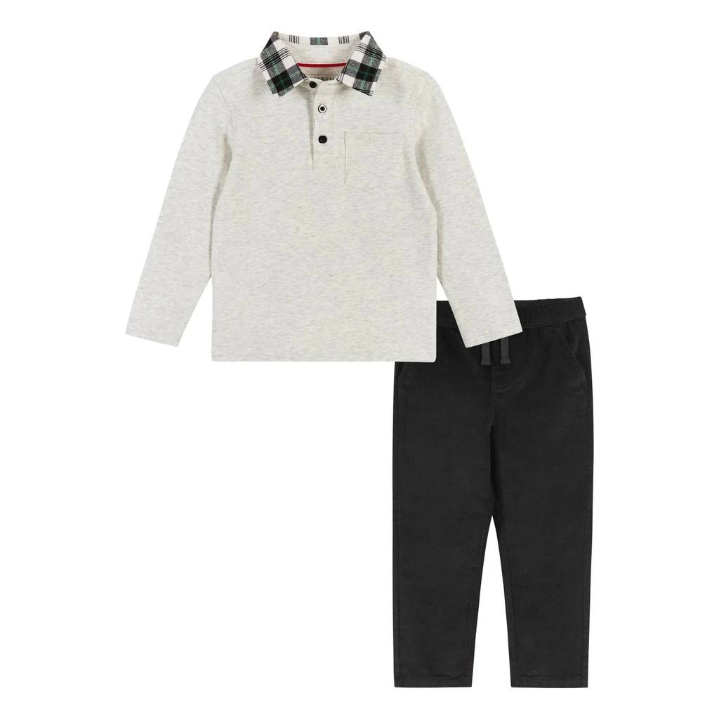Andy & Evan Andy & Evan - Holiday Polo & Corduroy Pants Set 2