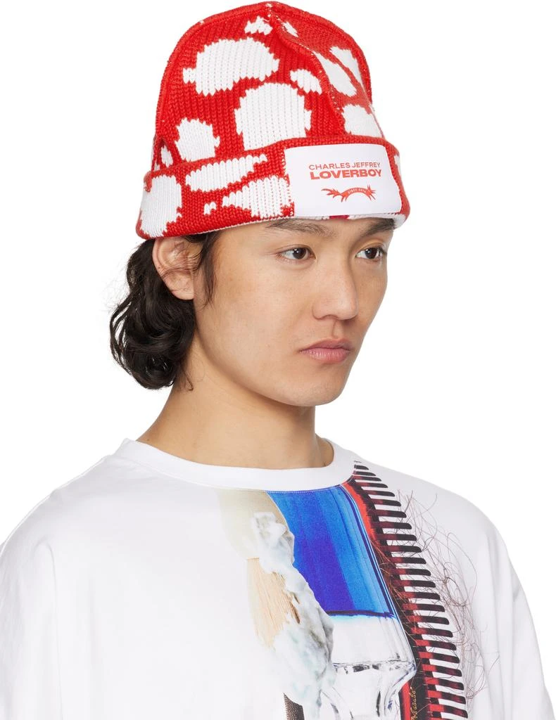 Charles Jeffrey Loverboy Red & White Loverboy Beanie 2