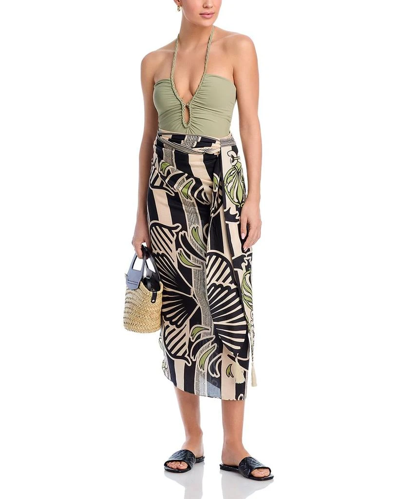 Juan de Dios UAN DE DIOS Printed Side Tie Skirt Swim Cover-Up 5