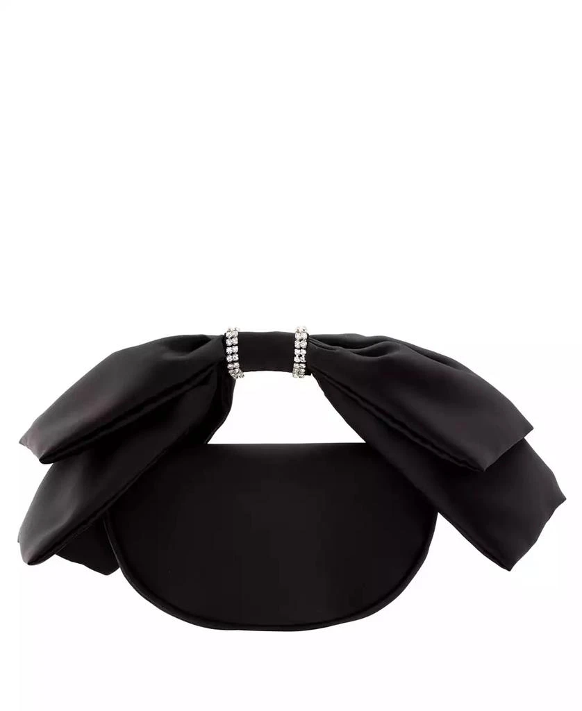 Nina Women's Crystal Trim Satin Bow Clutch Bag 3