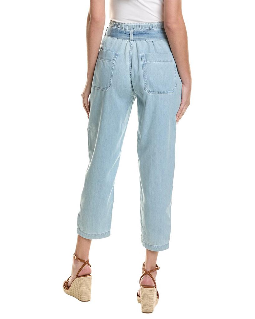 AG Jeans High-Rise Barrel Silk-Blend Paperbag Pant