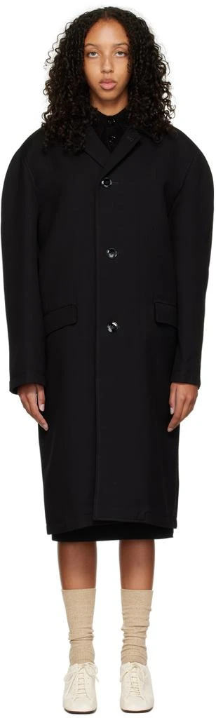 LEMAIRE Black Crombie Coat 1