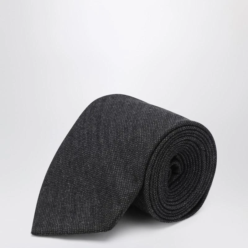 Prada Anthracite Wool Tie 1