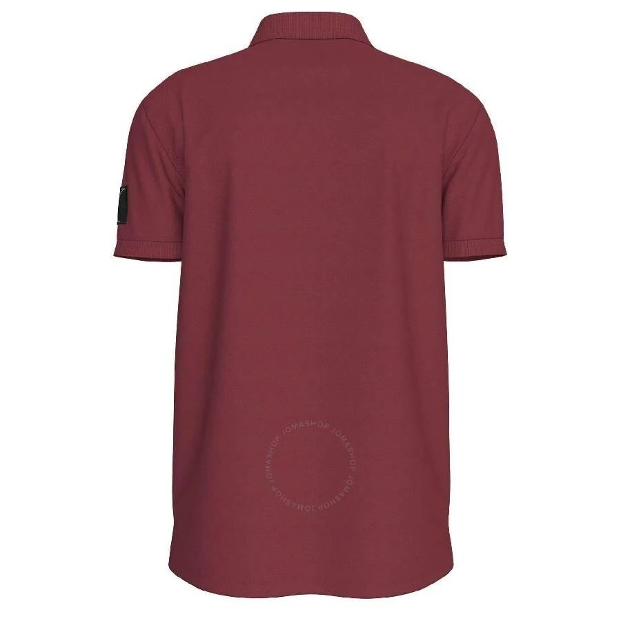 Calvin Klein Cotton Pique Polo Shirt In Garnet 3