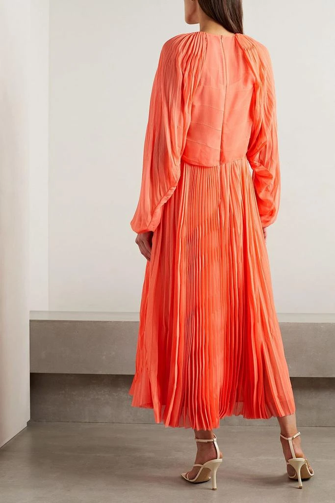 Partow Coraline layered pleated crepe midi dress 3