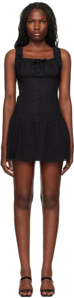 Frankies Bikinis Black Christa Ruffle Minidress 1