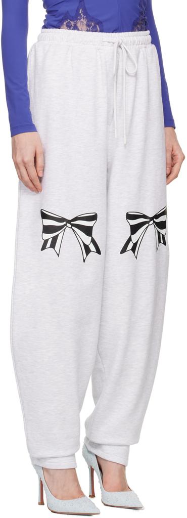 pushBUTTON Gray Ribbon Printed Sweatpants