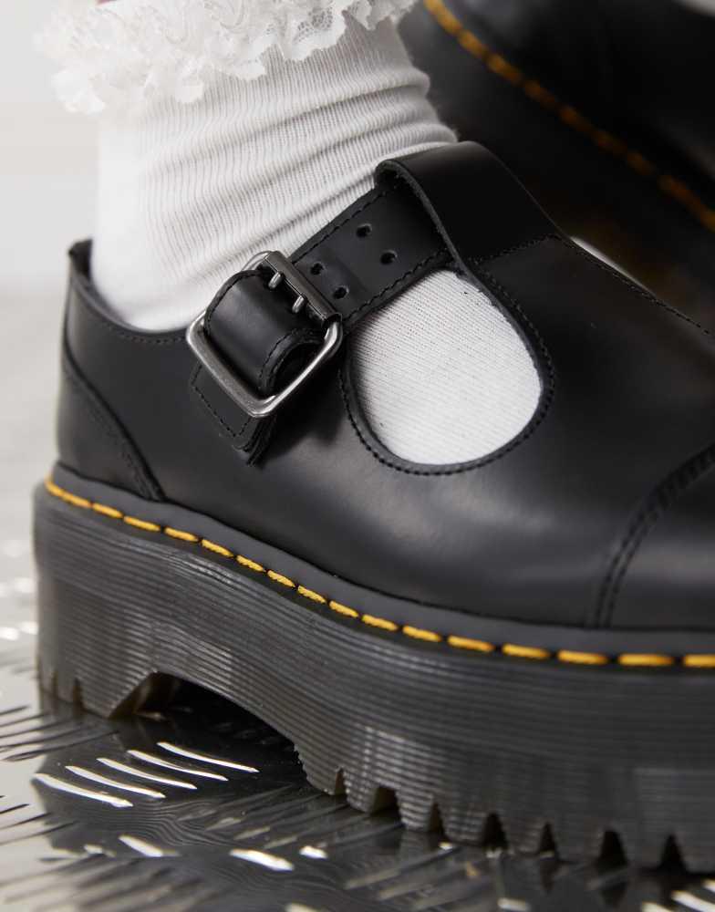Shop Dr Martens Bethan quad mary jane shoes in black on Sale at