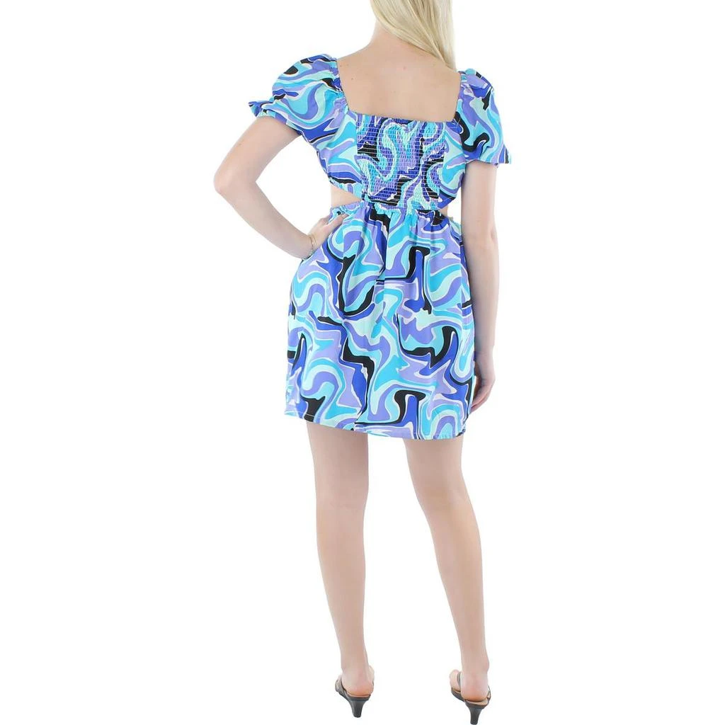 Wishing Waves Womens Cut-Out Printed Mini Dress 2