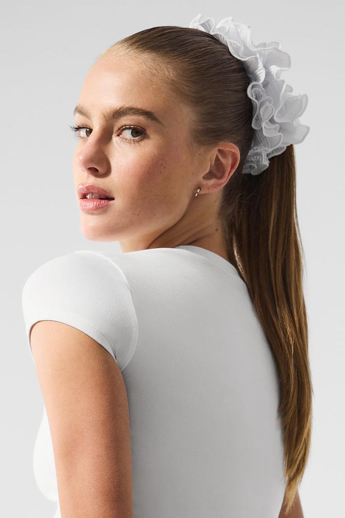 Alo Micro Plisse Oversize Scrunchie - White