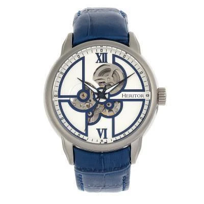 Heritor Watches Heritor Automatic Sanford Semi-Skeleton Leather-Band Watch 1