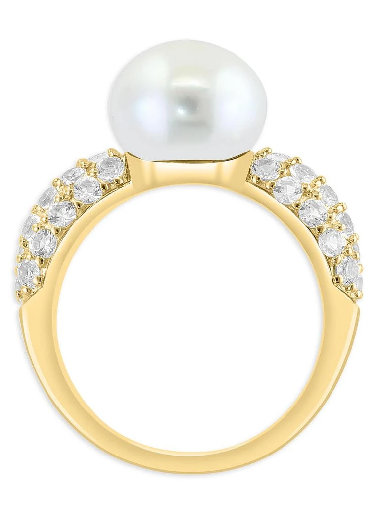 Effy ENY 14K Goldplated Sterling Silver, White Topaz 
10MM Freshwater Pearl Ring 3