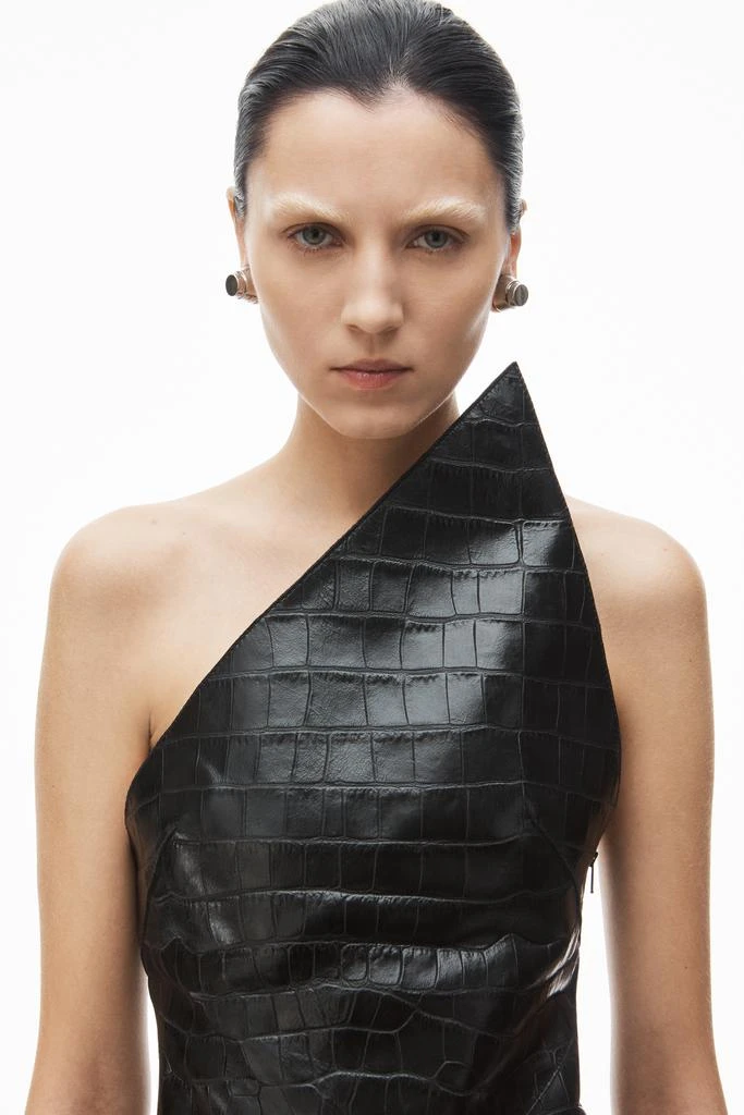 pointed midi dress in croc-embossed leather  On Sale Now with Up to 70%  Off | Discover Exclusive Deals & Savings at BeyondStyle  Authentic Alexander  Wang mini|midi|women|dress|croc-embossed|leather|in|pointed|dresses with  Limited-Time Discounts, Free