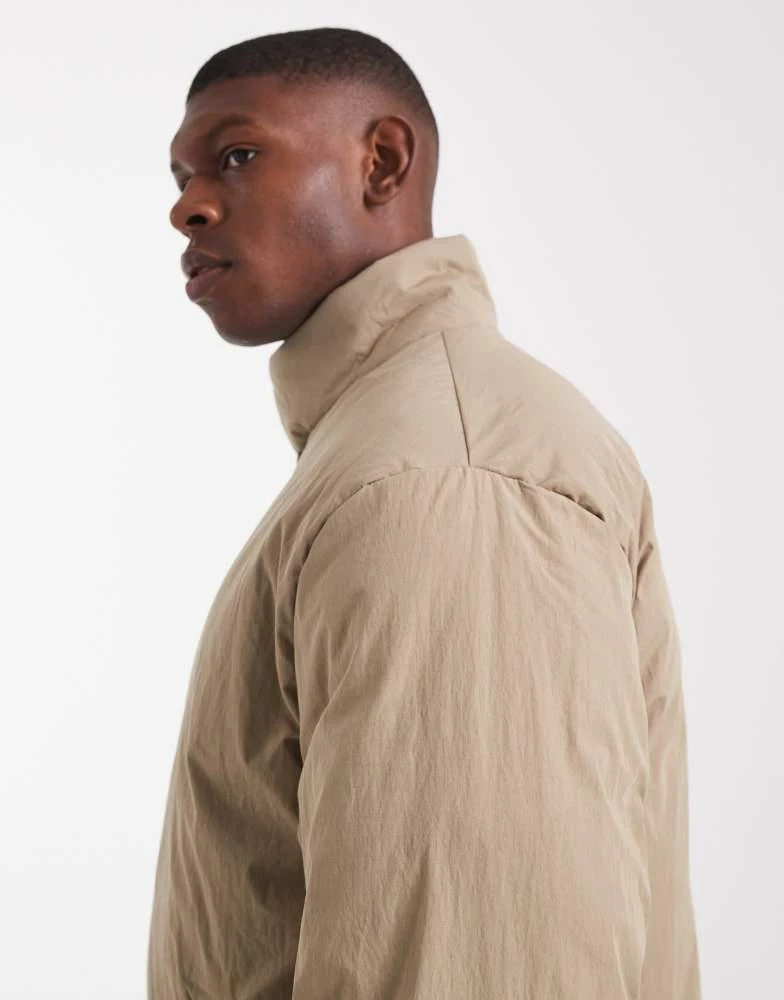 ASOS ASOS DESIGN puffer jacket with funnel neck in stone 4